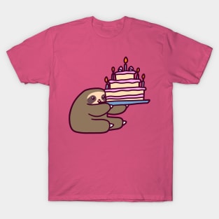 Birthday cake Sloth T-Shirt